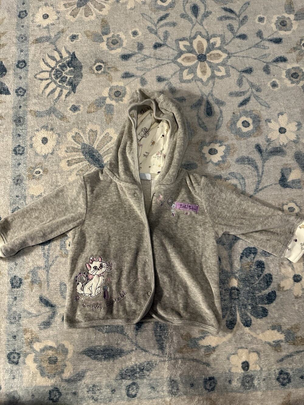 Disney Aristocats Grey “Little Cutie” Baby Jacket 3-6 Mo Girls Marie